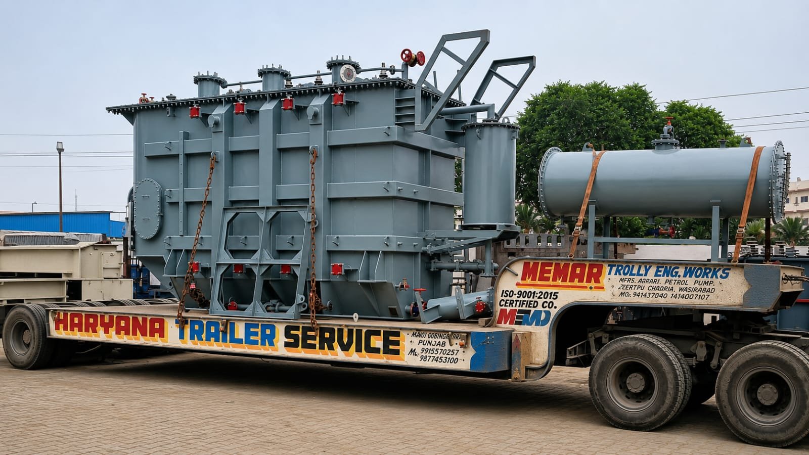 Crane trailer transport